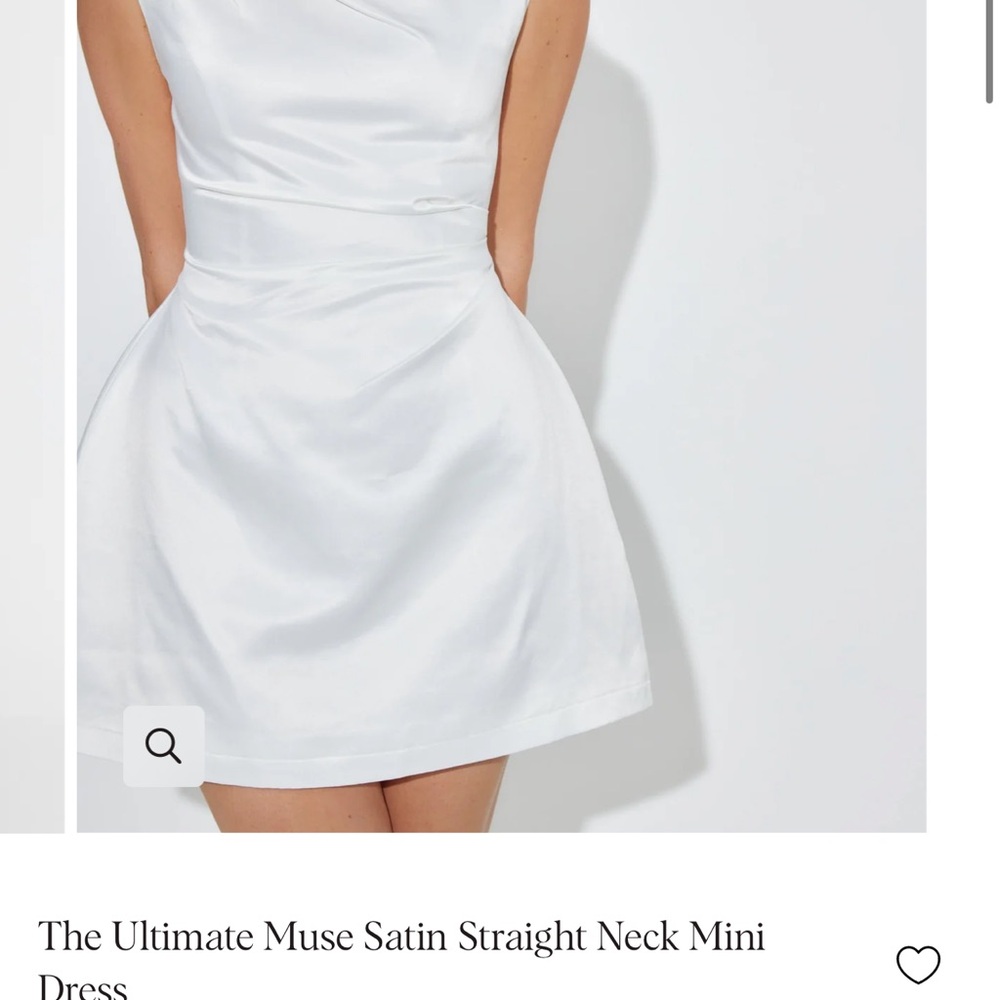 The Ultimate Muse White Satin Mini Dress